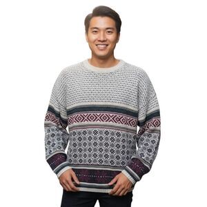 Vintage Croft & Barrow 90s Y2K Men's Large 100% Cotton Fair Isle Nordic Sweater